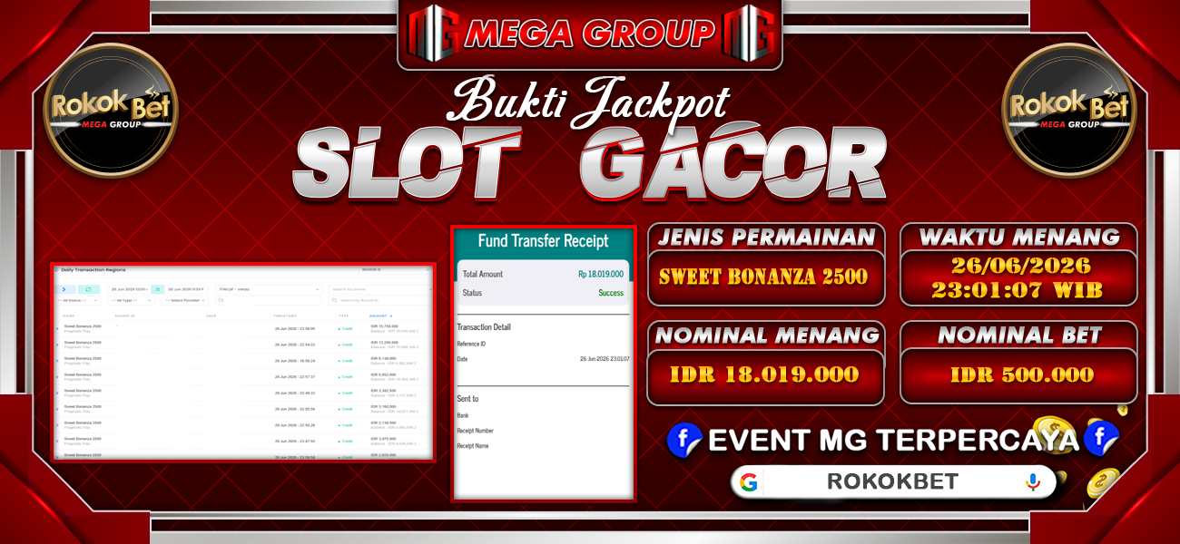 Bukti JP situs Rokokbet hari Jumat, 26 Juni 2026